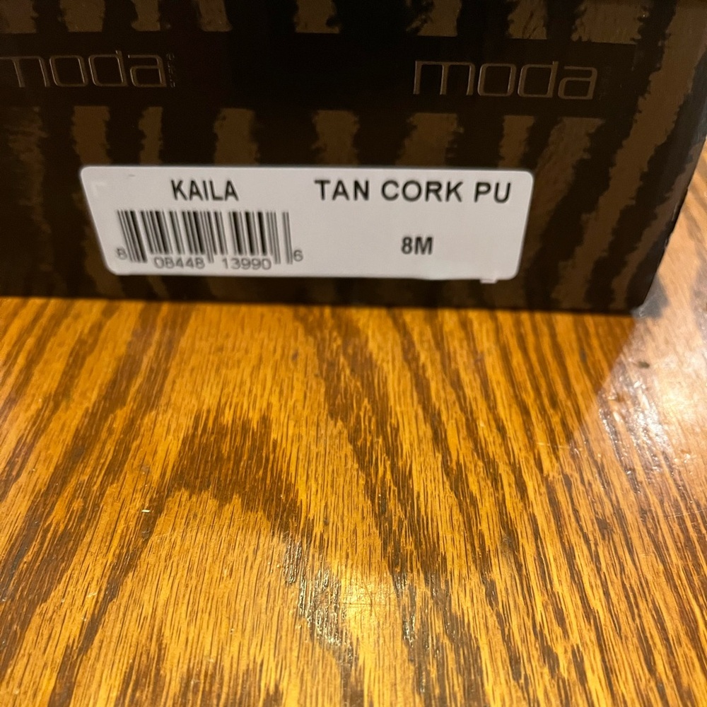 NIB Moda Tan/Cork Platform Sandals, Size 8 - Picture 5 of 6